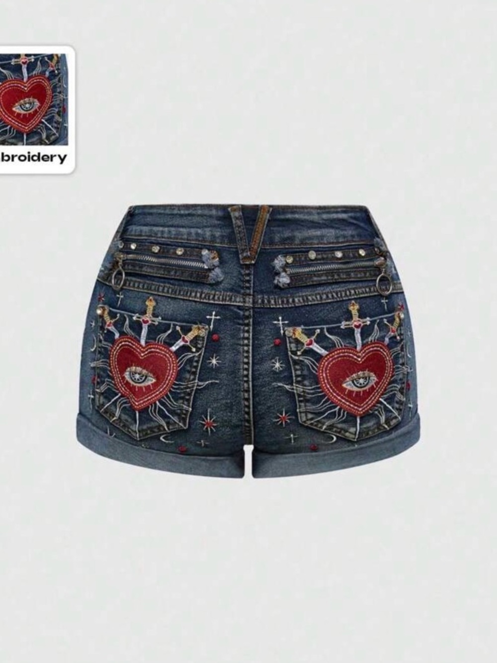 Romwe embroidered shorts - size 4(S)